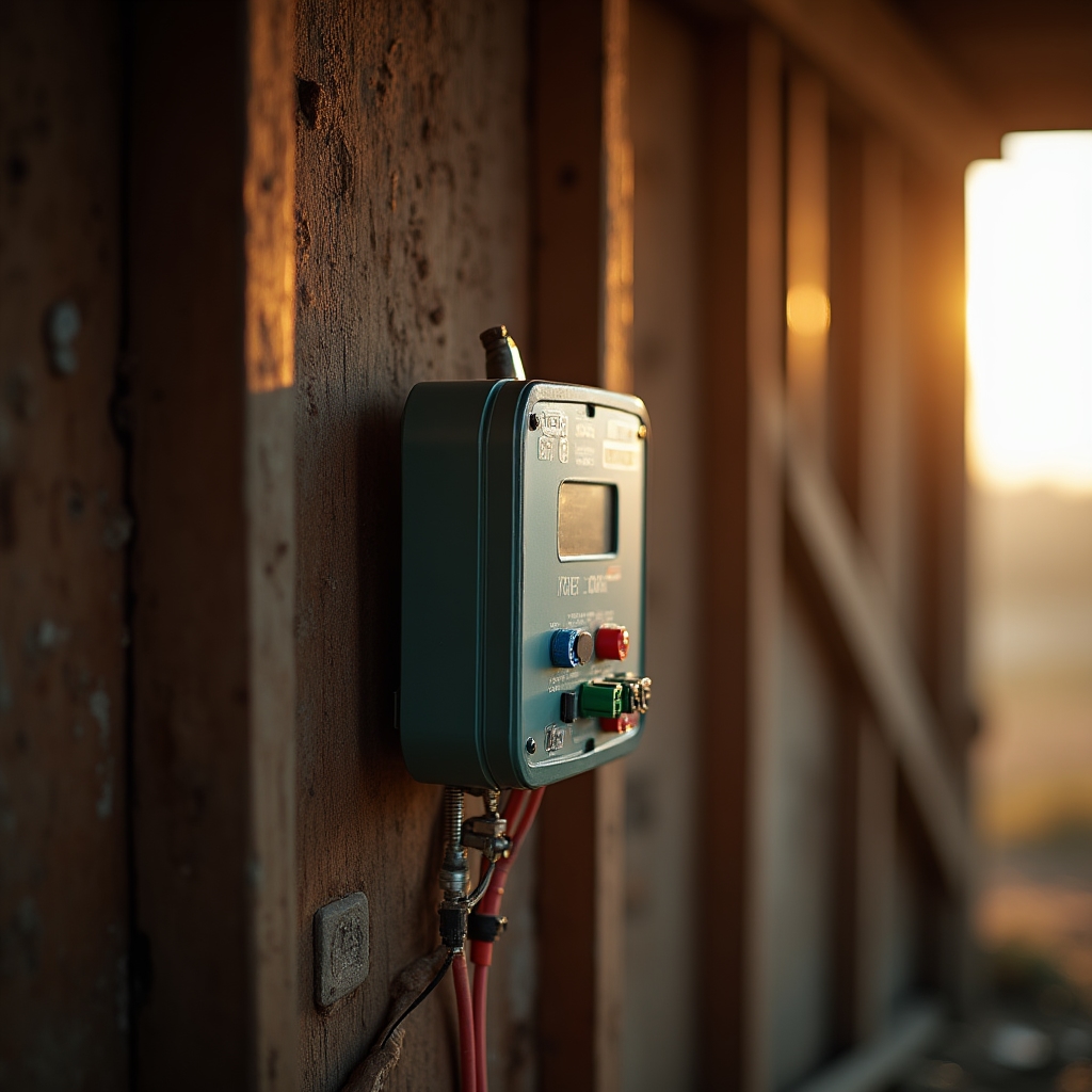 Controlador MPPT conectado a una bomba solar en una caseta rural